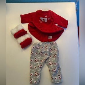 AMERICAN GIRL bitty baby “Ruffled Polar Bear Pjs”, great condition